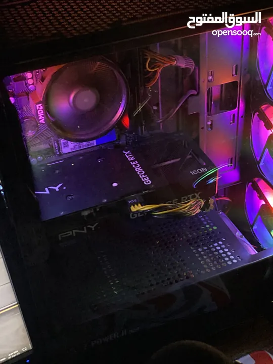بيسي للبيع بكرت 4060ti 16gb ومعالج ryzen 5 4500 للالعاب والمونتاج الثقيل قابل للبدل بماك