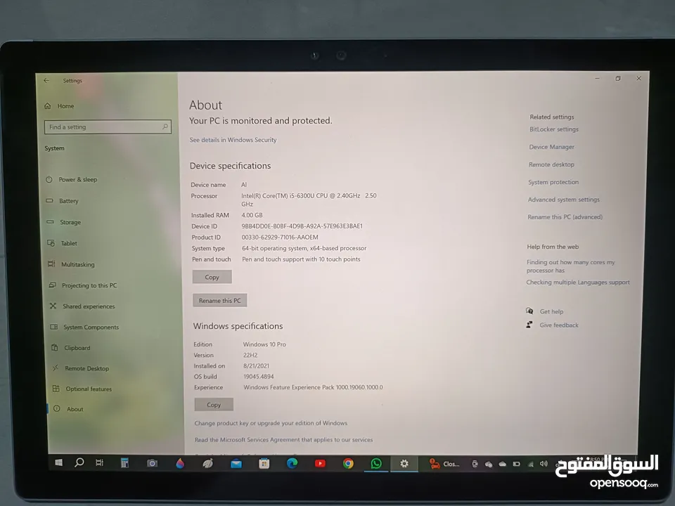 surface pro 4 Core i5 window10 6Gen