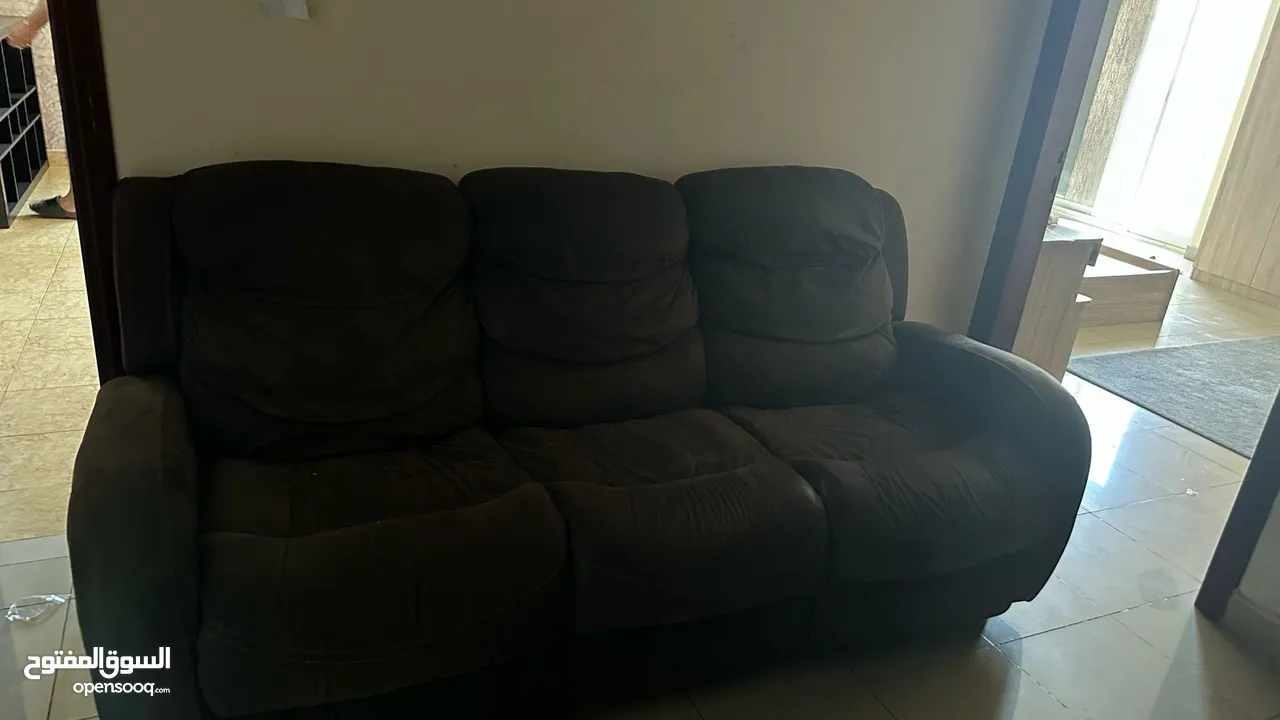 Recliner leather sofa