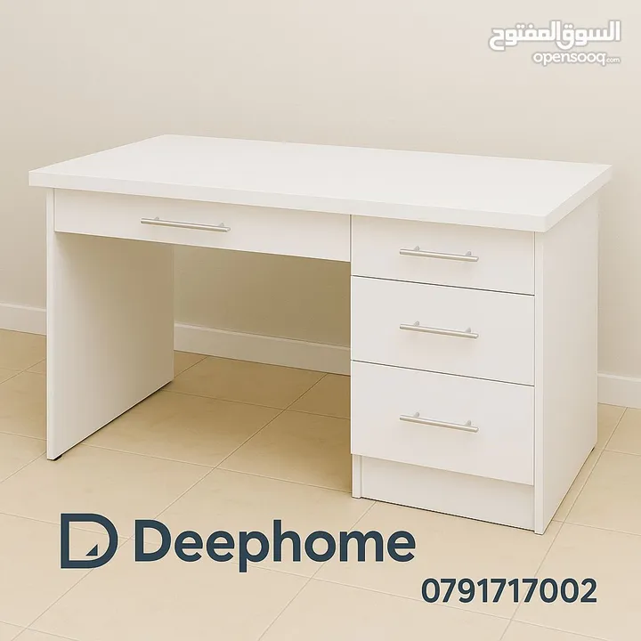 اختر مكتبك بعناية من تشكيلة Deep home الأنيقة، تصميم عملي، خامة فخمة، ومساحات تخزين تريح بالك! مكاتب