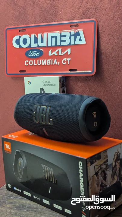 JBL Charge 5 Wi-Fi جديدا استعمل تجربه فقط النسخة الجديدا صوت JBL الأصلي الجريء مع صوت جهير عميق