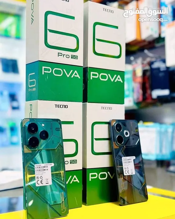 جهاز اخو الجديد pova 6 pro 5G رام 24 جيجا 256 مكفول بالشركة اغراضة والكرتونه الأصلية متوفر توصيل
