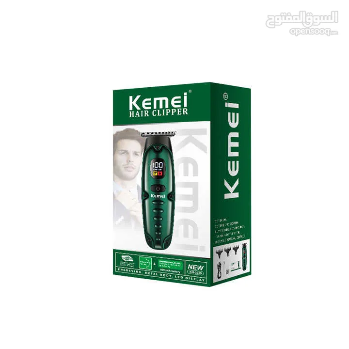 ماكينة الحلاقه Kemei القابله للشحن ماكنه حلاقه شعر الراس و اللحيه حلاقة مع شاشه شحن تيربو