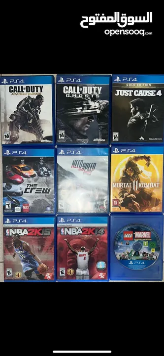PlayStation 4 with 9 games 4 controllers and 2 chargers and 2 headsets for sale in a cheap price