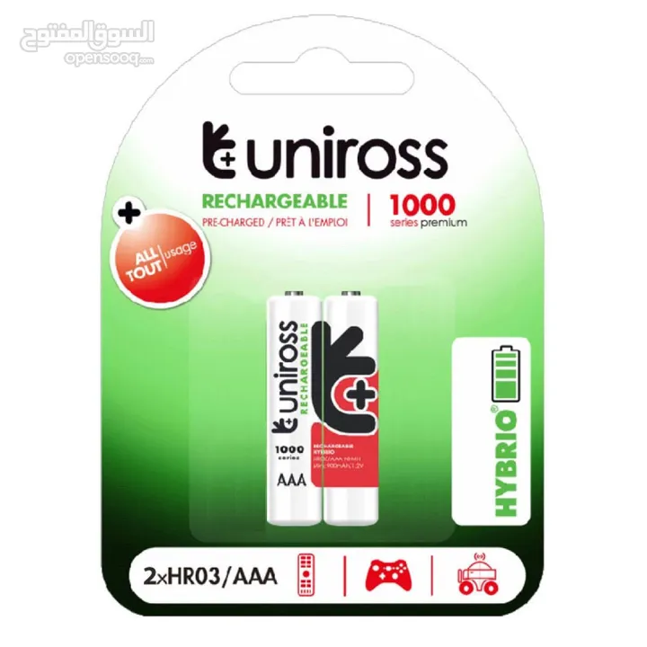 Uniross Rechargeable 900mAh AAA Battery بطارية يعاد شحنها