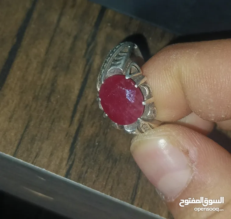 خاتم ياقوت افريقي فاخر ونادر جدا أنتيك صياغه درويش صياغه ثقيله جدا خاتم مارح تلاقي مثلو فضة 925