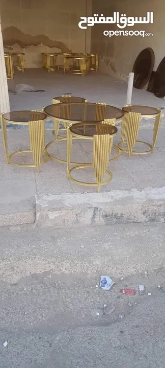 طرابيزات حديد باسعار مميزه لون ذهبي و فضي كل موديل الو سعر مختلف