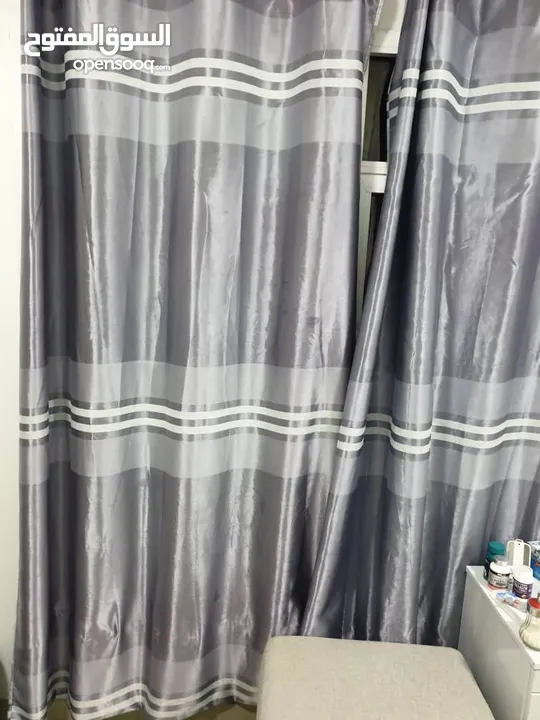 double face curtains, ستائر وجهان