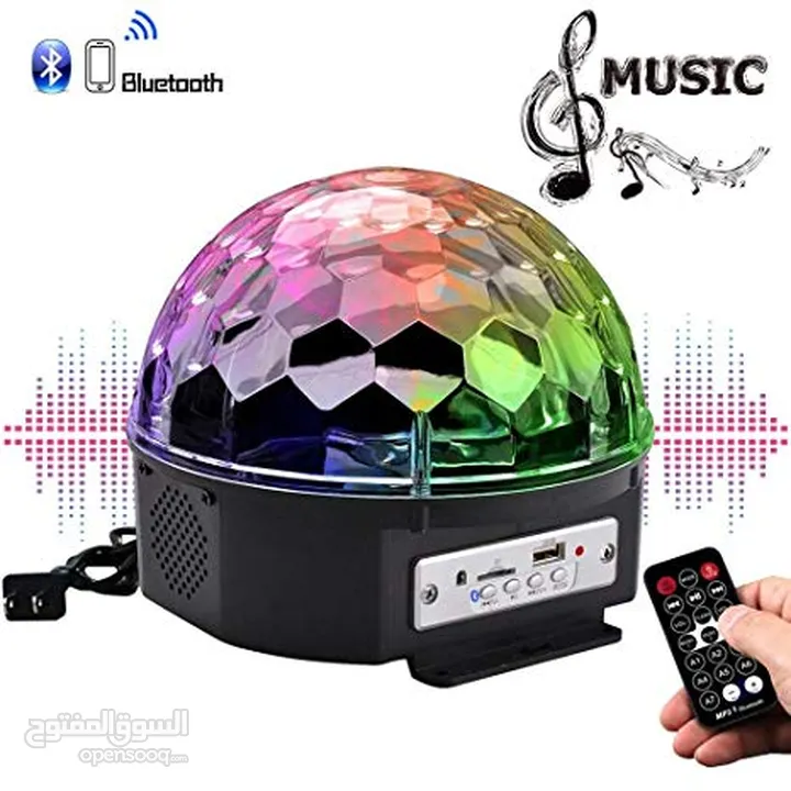 سماعة بلوتوث مع اضاءة (ديسكو) MP3 LED MGIC BALL LIGHT