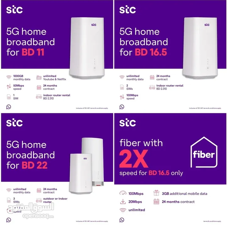STC 5G Home broadband, Fiber, Voice and Data Sim