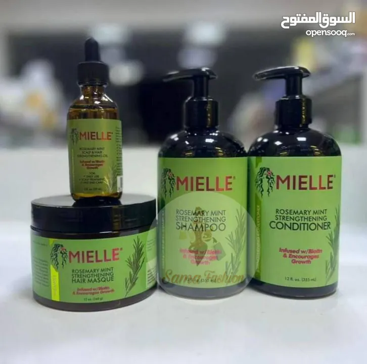 مجموعة تطويل وتكثيف الشعر  #MIELLE الأصلي منتجات iHerb