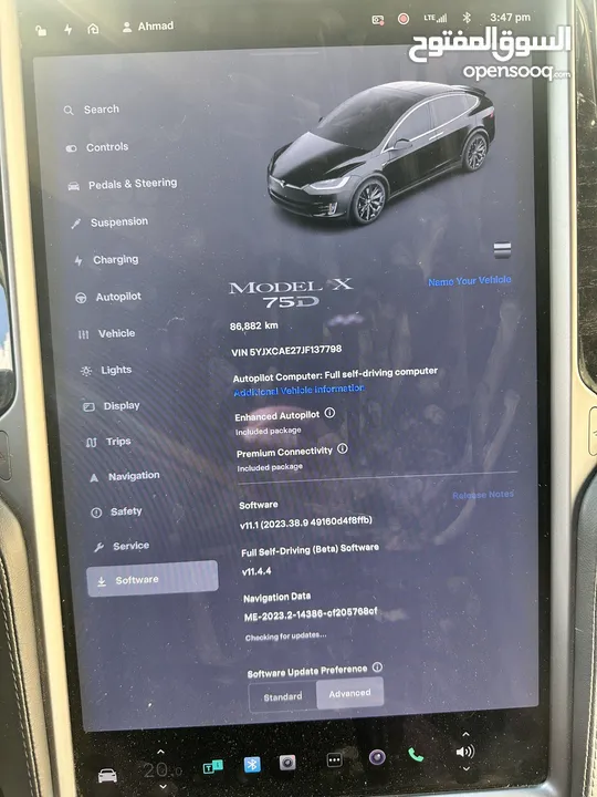 للبيع بسعر حرق تيسلا موديل X D75  2018   ‏Tesla MODEL X 75 D 2018
