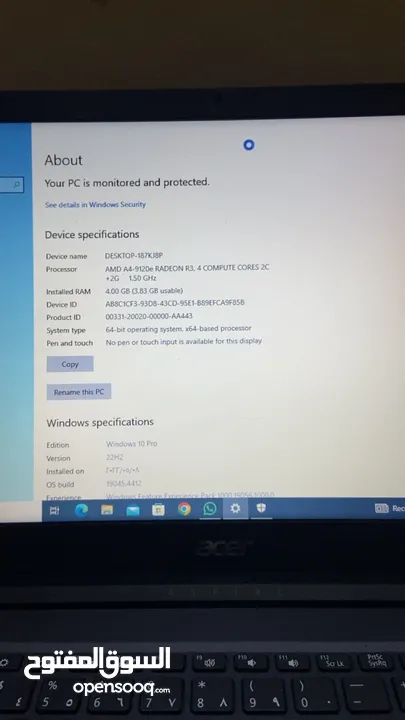 Acer aspire 3 جهاز مستعمل على لخفيف تسكيره الشركة مركبله ssd