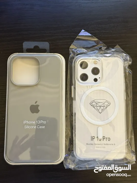 Iphone 13 pro 256GB battery health 80% مع7كفرات و سماعات سلك و الكرتون من دون شحن