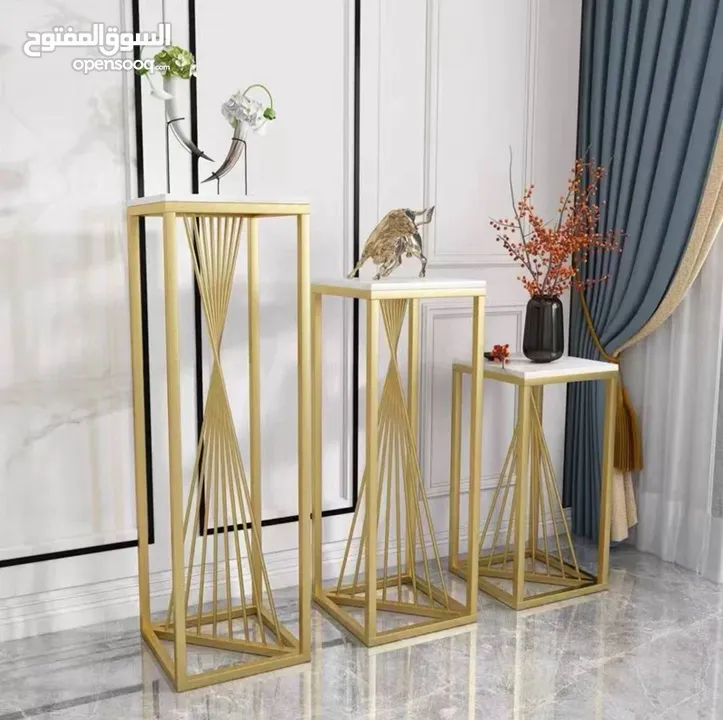 لأول مرّة في فلسطين الفخامة لبيتك بس من عندنا  طقم 3 طاولات ديكور فخمة بتصميم عصري
