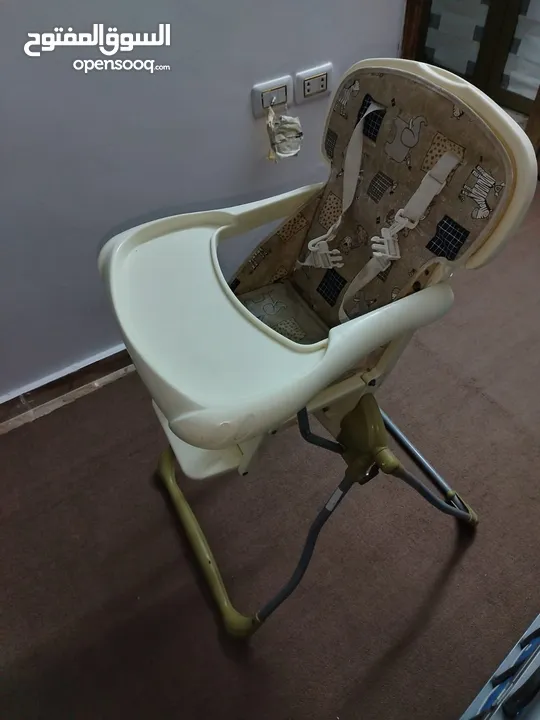 سرير  بيبي+ هزاز +كرسي طعام البيع مفرق أو كامل الأسعار بالوصف لكل قطعة