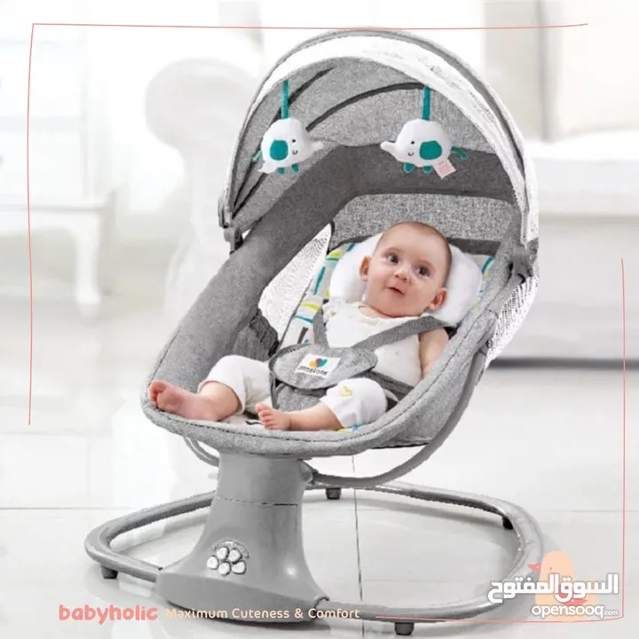 هزاز الماستيلا الاصلي Mastela Deluxe Swing يعمل على الكهرباء ويعمل على البطاريات