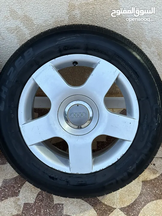 Audi Rims+tires In perfect condition/ جنطات اودي للبيع مع كوشوك