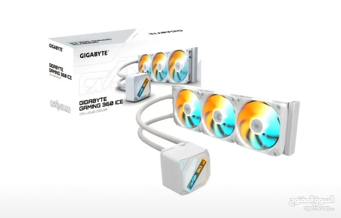 مبرد gigabyte جديد لون ابيض جيل 12 وفوق  مراوح مغناطيس