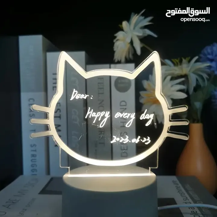 Cat Face Creative LED Message Board With Night Light