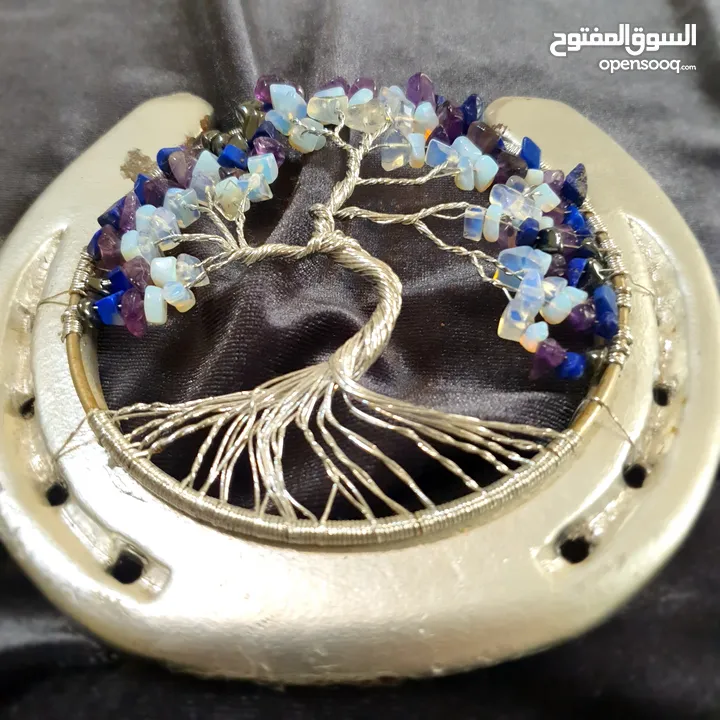 Handcrafted art.  with beautiful precious stones عقیق