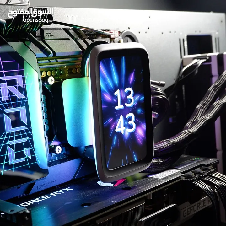 Hyte Thicc Q60 240mm CPU Liquid Cooler With IPS 5 inch LCD تبريد مائي  احترافي