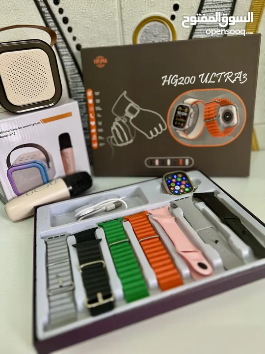 ‎ساعة ذكية موديل HG200 Ultra 3 – شكل أنيق وتقنيات حديثة سماعه مجانية مع البوكس