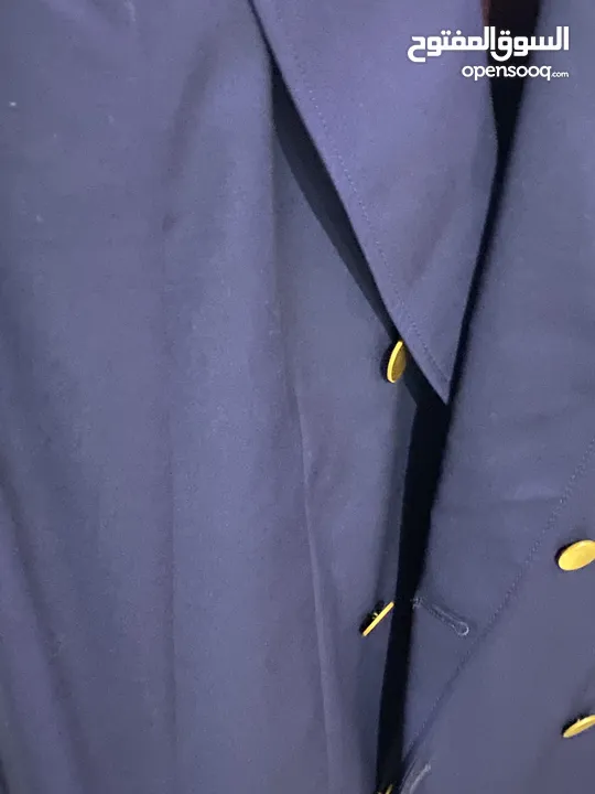 GUCCI Size 50 Uniform Navy Blue Double Breasted Blazer Gold Buttons Men’s Wool