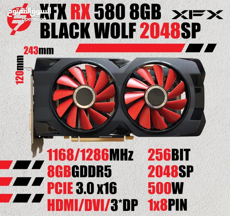 RX580 8gb black wolf XFX DDR5