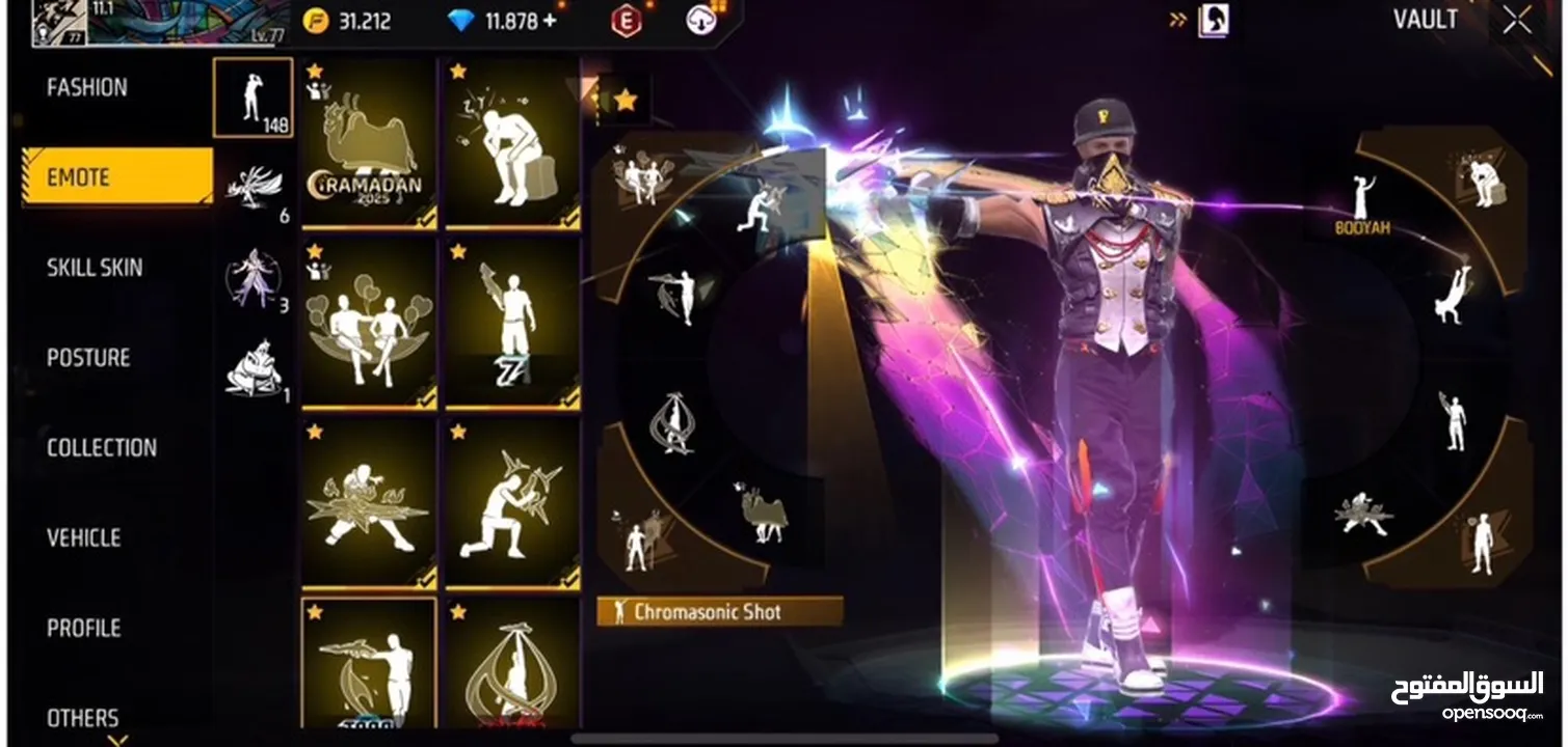 Season 1 Sakura free fire account with 17 maxed evos for sale very cheap with 12k diamonds