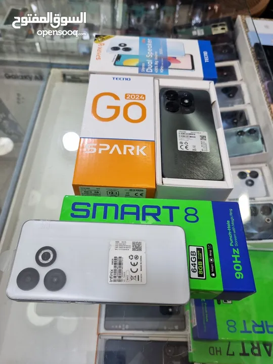 مستعمل ايام smart 8 و Go 2024 رام 6 ججيا 64 و 128 أغراضة والكرتونه متوفر توصيل