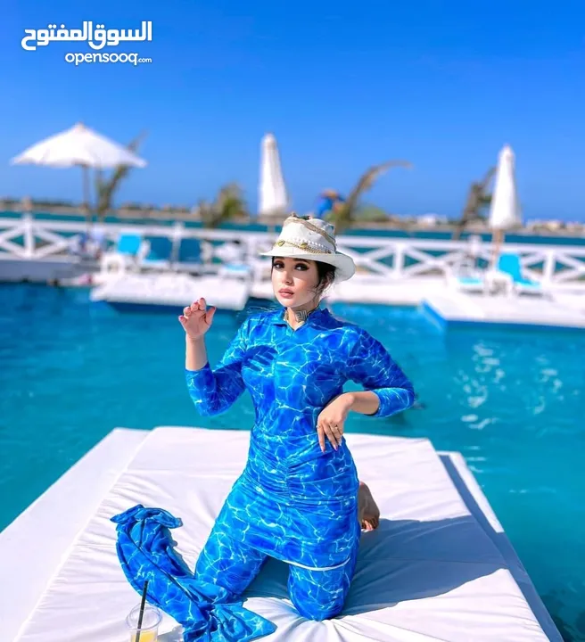 بوركيني بقماش waterproofما بيلزق في الجسم  و اهم شي الخامه دايفنغ لا يمتص ماء مستوردمصري وليس محلي