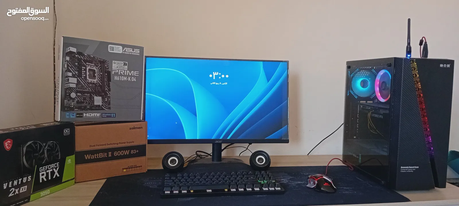 جهاز جيمنج ممتاز نضيف ومضمون مع جميع قطعو وأغراضو المواصفات بلوصف