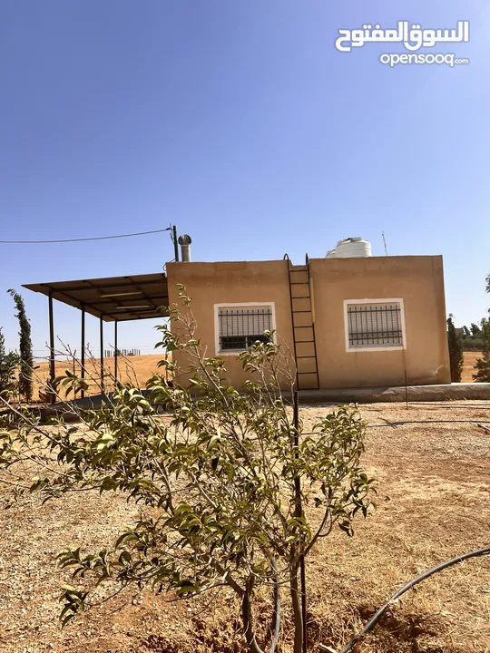 قطعة أرض وبيتين  ومزرعه جاهز للسكن