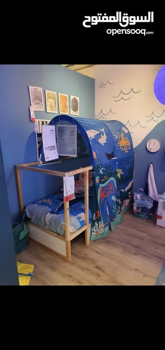 سرير اطفال مزدوج من ايكيا مستعمل و نظيف ، يمكن أن يتم تركيبه لطفل او طفلين  طابقين - Opensooq