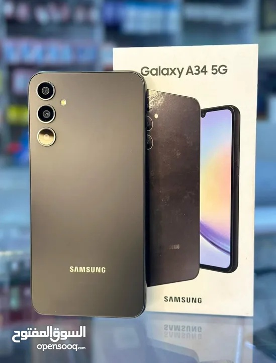 مستعمل Samsung A34 5G رام 16 جيجا 256 أغراضة والكرتونه الأصلية متوفر توصيل