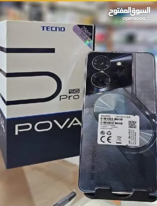 مشغل اخو الجديد pova 5 pro 5G رام 16 جيجا 128 أغراضه والكرتونة الاصليه متوفر توصيل