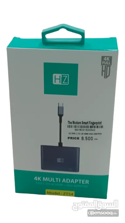 وصله منفذC إلى HDMI+VGA HZ type c to4k HDMI+VGA adapter