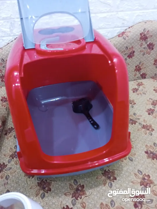 لتر بوكس حجم كبير للبيع مع صحن اكل مزدوج مع علبة شامبو قطط 500 ml