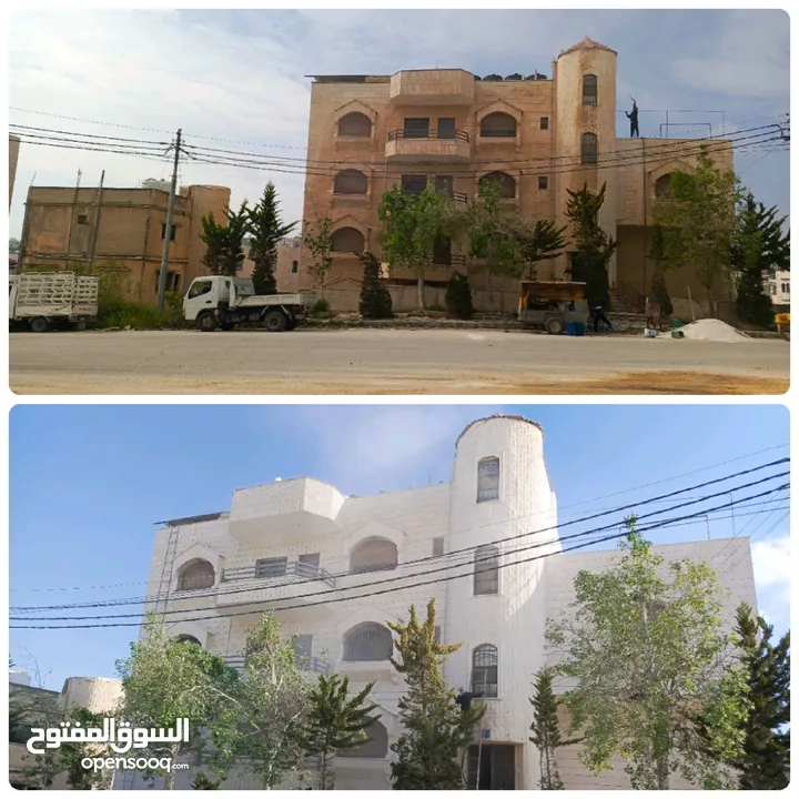 كحيل حجر تكحيل حجر قذف مائي قذف رملي عزل الحجر تنظيف الحجر عزل اسطح صيانة مباني قديمه