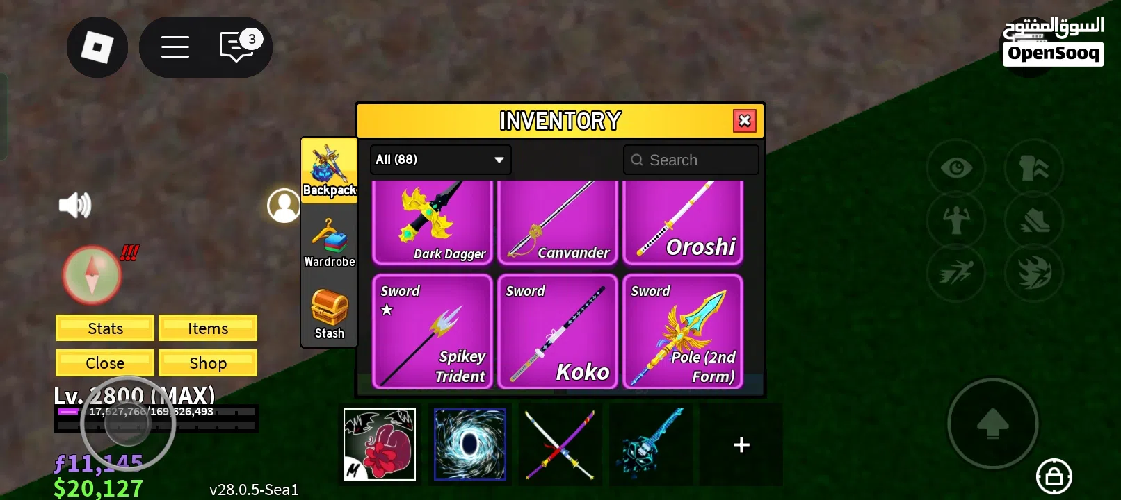 للبيع حساب بلوكس فروت قوي تقريبا كل شي في اللعبه blox fruit account strong for sell