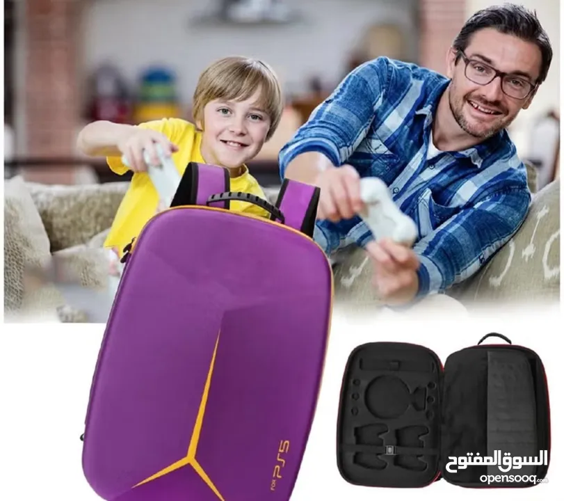 حقيبة تخزين واقية لجهاز البلايستيشن PS5 - PS5 Slim  مع ذراعين كتف PS5 Carrying Travel Storage Bag