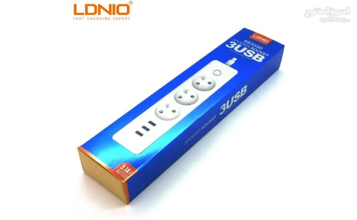 وصلة كهرباء أصليه لدنيو LDNIO SE3330 1.8M ORIGINAL POWER STRIP WITH USB 3.0 CHARGER