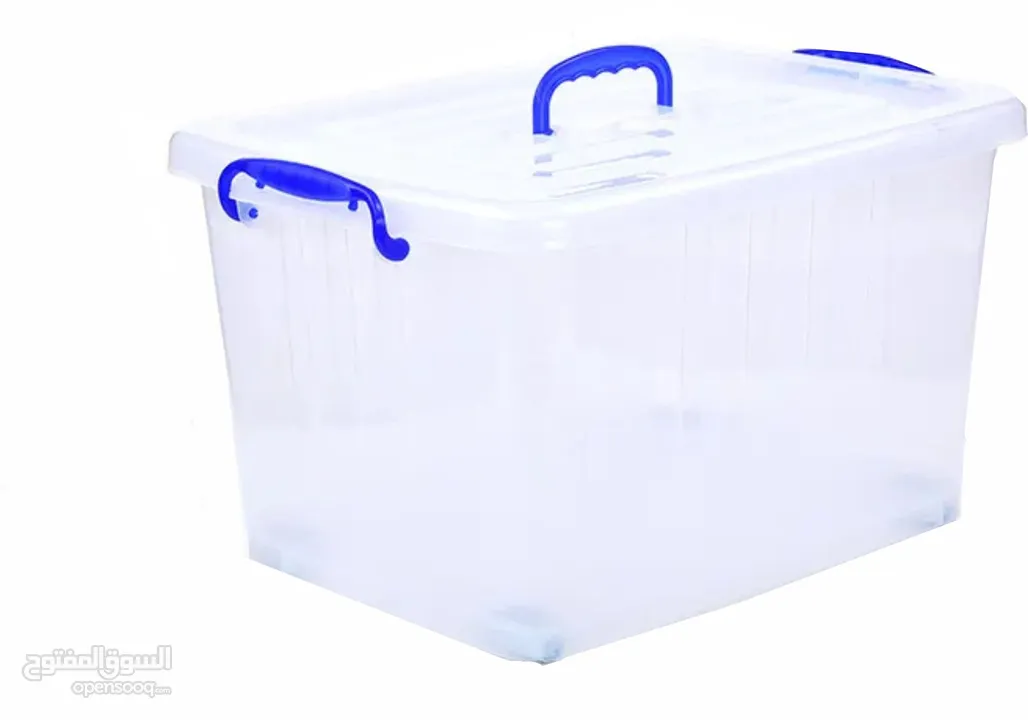 صندوق تخزين بلاستيك بغطاء 10 لتر شبه شفاف  للملابس والألعاب والكتب والوجبات الخفيفة والأحذية