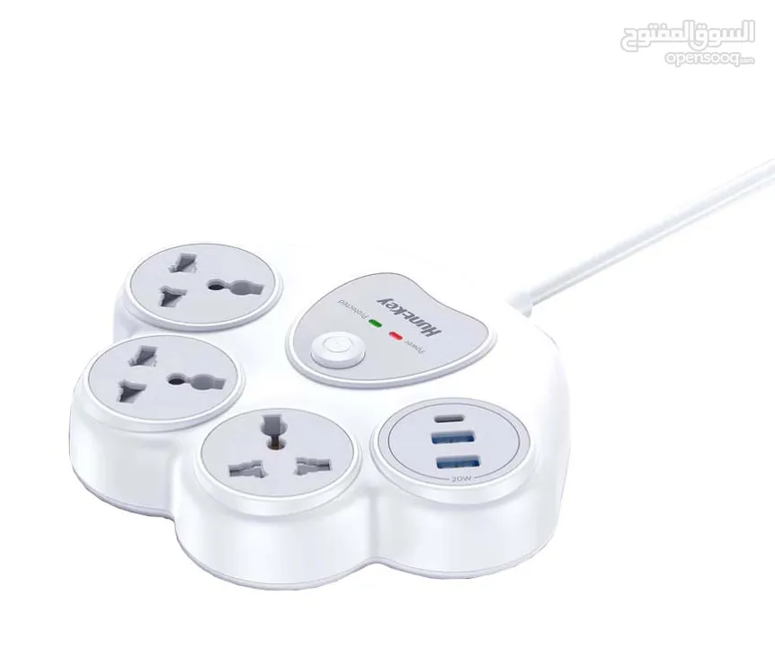 Huntkey SZN307C F2O Charger Pub Station Surge Protect Power Strip 1.5M وصلة كهرباء هانتكي