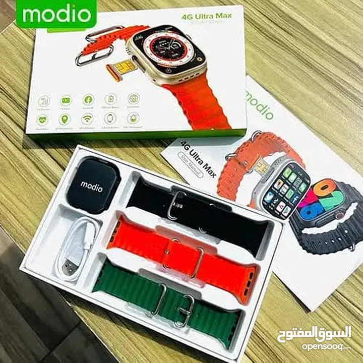 ساعه تدعم  شريحة     Modio 4g Ultra Max 4ram 64GB