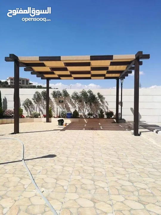 مظلات خارجية مضلات خارجية تفصيل اشرعة برقولات خارجية سواتر جانبية تجهيز شاليهات