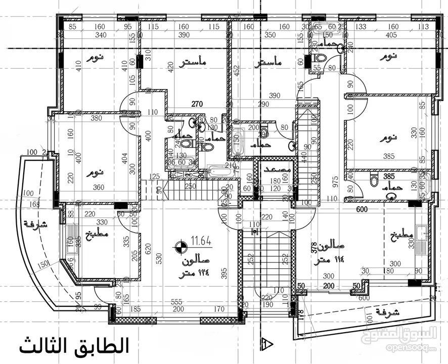 شقة في تلاع العلي طابق ثالث مع روف مساحة 147م للبيع