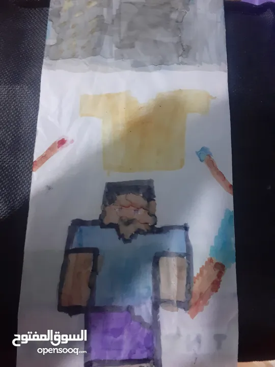 شخصيات ماين كرافت درع و سيف و شخصية و 2زينة 2بلوكات كهف