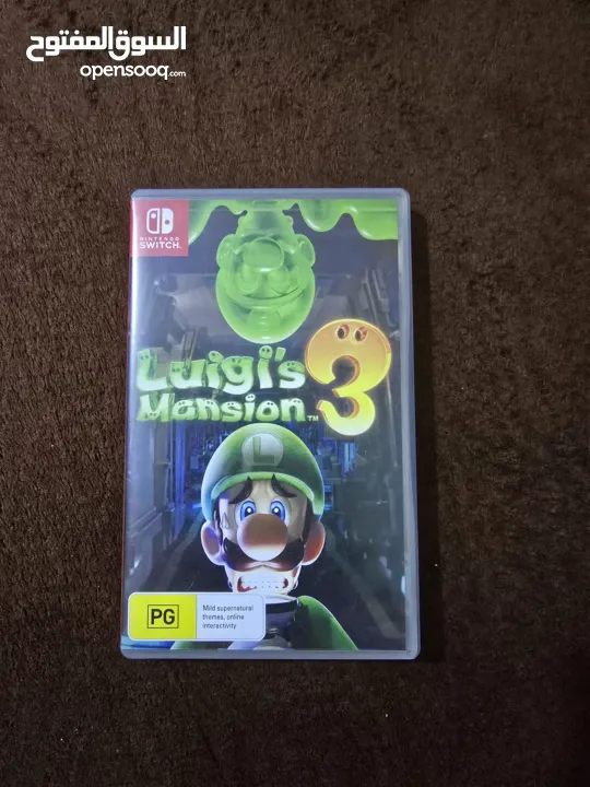 نينتندو سويتش مع 5 العاب super mario party و super mario wonder و super mario 3d world و ايد وكنترول